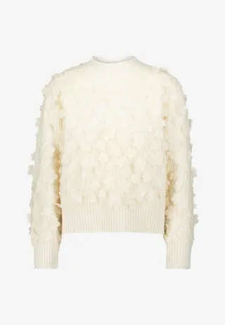 zero - Pullover mit 3D Blüten gelb - Gr. - 34