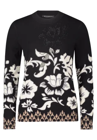 Betty Barclay - Feinstrickpullover schwarz/beige - Gr. - 46