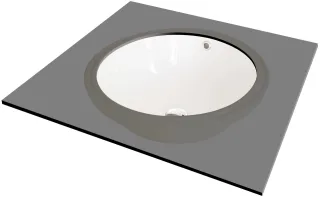 Neuesbad Serie 100 Einbauwaschtisch von unten WHITE 380MM NB1DECGA_6U3U1