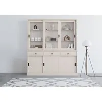 OTTO home Buffet Schröder mit 6 Schiebetüren, davon 3 mit Glaseinsatz,Br.170 cm, Kiefer massiv