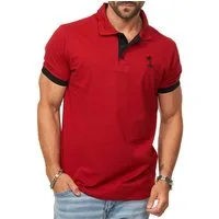 DAILY COTTON Poloshirt in Kurzarm als Freizeit Polo T-Shirt - Polo-Hemd für Herren (1-tlg) Männer Polohemd im Regular-Fit in Piqué-Qualität mit Palmen-Logo
