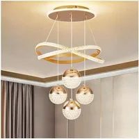 JDONG Pendelleuchte Dimmbar mit Fernbedienung 54W LED Pendellampe, 100CM Höhenverstellbar, Kronleuchter Kristall, Für Wohnzimmer Schlafzimmer Arbeitszimmer Büro Esszimmer