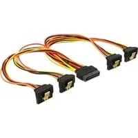 SATA 15Pin Stecker > 4x Buchse, gewinkelt (unten), Kabel 30cm
