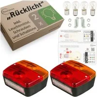fouraces Anhänger-Rückleuchte KFZ Rücklicht 21W / 5W, 2er Set