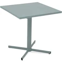 KHG Gartentisch Grau-Hellgrün klappbar (Tischplatte und Gestell aus pulverbeschichtete Stahl, Klapptisch wetterfest 70x72x70 cm), Wetterfest, klappbar