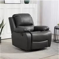 HOMCOM Relaxsessel 135° neigbar, mit Fußstütze, belastbar bis 150 kg (Fernsehsessel, 1-St., Liegesessel), für Wohnzimmer, Schwarz