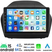 ESSGOO DAB+ 10'' Android 15 Für Hyundai iX35 10-15 Carplay Bluetooth GPS WiFi Autoradio (RDS, 4+64GB(optional), FM, AM, DAB+ (optional), Apple Carplay Android Auto GPS Navi WIFI BT EQ)