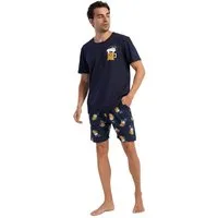 Vienetta Shorty Man (Set, 2 tlg., 2-teilig) Herren Pyjama kurz Shorty Kurzarm Baumwolle