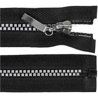 maDDma Reißverschluss 1 Profil-Reißverschluss 5mm Nonlock teilbar Würfel-Design, schwarz silber40cm