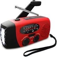 Athlix Solar Handkurbel Radio, AM/FM Kurbelradio Tragbar USB Notfallradio (Digitalradio (DAB), Notfall-Powerbank, Taschenlampe, Kurbel & Solar zum Laden)
