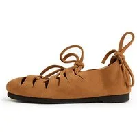 Leonardo Carbone Wikinger-Kostüm Bundschuhe aus Veloursleder, 4 mm dickes Leder, komfortable Gummisohle