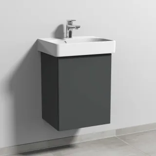 Sanipa 3way Waschtischunterbau zu Geberit Smyle Square Waschtisch mit 1 Tür, Anthrazit-Matt SM66922
