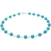 Schmuck Krone Collier Collier aus Türkis Howlith, Ø10mm, Silber 925
