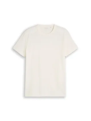 Tom Tailor - T-Shirt mit Waffelstruktur gardenia white - Gr. - XXL