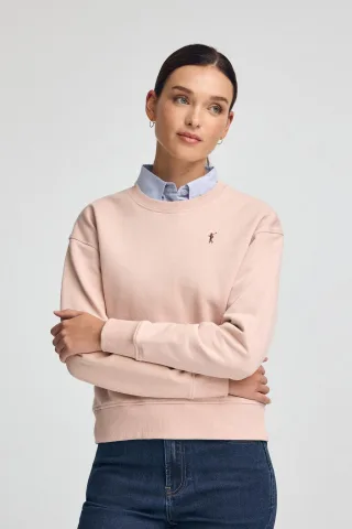 Sweatshirt blassrosa im Boxy Fit mit Rigby Go-Logo