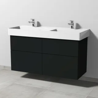 Sanipa 3way Waschtischunterbau zu Duravit Dura Square Waschtisch mit 4 Auszügen, Vulkan-Matt SP4221V