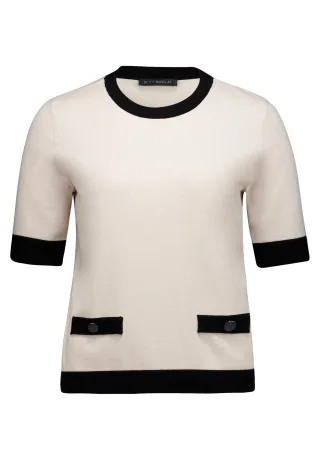 Betty Barclay - Strickpullover Patch Beige/Black - Gr. - 46