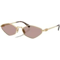 Miu Miu Sonnenbrille Miu Miu MU 56ZS Sonnenbrille Damen Gold Violett Geometrisch