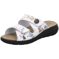 AFS-Schuhe 280806 Wechselfußbett Pantolette für Damen mit Keilabsatz, bequeme Sandalen aus Leder