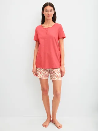 CALIDA - DAMEN Pyjama kurz rose of sharon - Gr. - XS