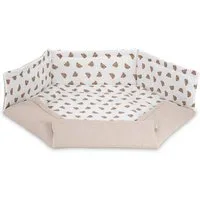 FabiMax Laufgittereinlage 6-eckig (115x100 cm), mit Seitenschutz, Obermaterial aus 100% Baumwolle