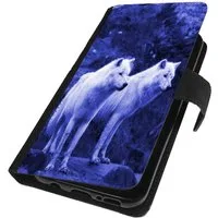 Traumhuelle Handyhülle MOTIV 100 Wolf Blau Schutz Hülle für Samsung Galaxy 5G, Handytasche Flipcase Klapp Etui Cover Case Schutzhülle Silikon