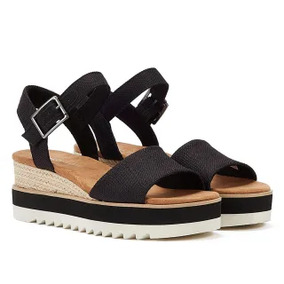 TOMS Diana Canvas Wedge Frauen Schwarz Sandalen