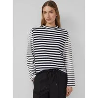s.Oliver Sweatshirt Sweatshirt Gestreiftes Jersey-Sweatshirt mit Rundhalsausschnitt