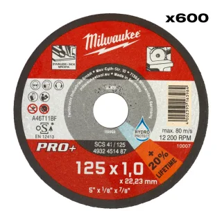 Milwaukee Metalltrennscheibe 125x1mm PRO+, 600 Stück - 4932500580