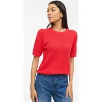 Vila Kurzarmpullover VIDALO O-NECK S/S KNIT TOP - NOOS