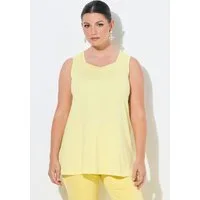 Ulla Popken Longtop Top A-Linie Herzausschnitt ärmellos Pima Cotton