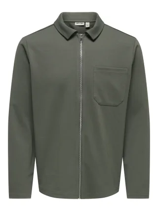 ONLY&SONS - ONSNEWKODYL REG ZIP SWEAT NOOS Beluga - Gr. - L