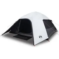 vidaXL Kuppelzelt Kuppel-Campingzelt 4 Personen Weiß Dunkel Wasserdicht, (1 tlg)