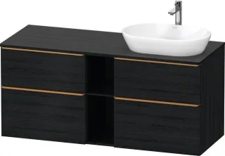 Duravit D-Neo Konsolenwaschtischunterbau wandhängend Eiche Schwarz Matt 1400x550x664 mm - DE4970R041 DE4970R04160000