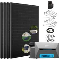 SolarMars Balkonkraftwerk mit Speicher Anker Solix Solarbank 2 E1600 Pro, 2000 W, (Flachdach/Garten Halterung×4), 0% MwSt