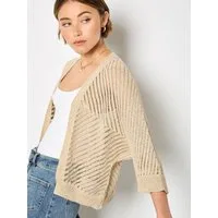 Apricot Cardigan Goldfarbener, schimmernder Strick-Cardigan mit Goldschimmer