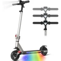 Vankel Elektro-Kinderroller ab 10 Jahre, E scooter für Kinder, klappbar, 15km, höhenverstellbar, EBS+Fußbremse, LED-Display, farbiger Beleuchtung, mit Haken, Federung