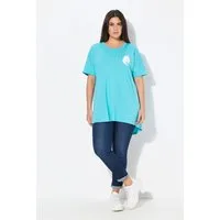 Ulla Popken T-Shirt T-Shirt Rückendruck Oversized Rundhals Halbarm
