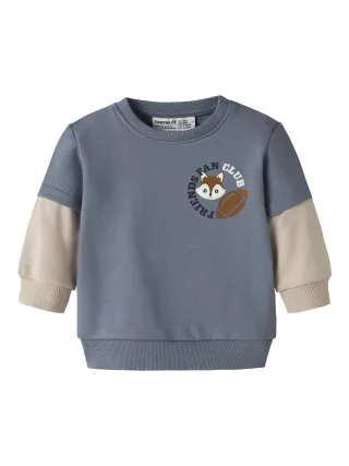 NAME IT - NBMSUMO LS SWEAT BRU flint stone - Gr. - 86