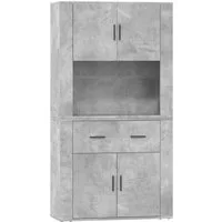 vidaXL Highboard Highboard Betongrau Holzwerkstoff (1 St)