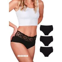 Taynie Periodenslip Deluxe ultra - Periodenunterwäsche sehr starke Blutung - Damen (Spar-Set, 3-St., 3er-Pack) Auslaufsichere Periodenunterwäsche / Periodenslip aus Bio Baumwolle
