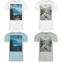 riverso T-Shirt Herren Printshirt RIVLukas 4er Pack Regular Fit (Vorteilspack, 4-tlg) Kurzarm Tee Shirt mit Rundhalsausschnitt aus 100% Baumwolle