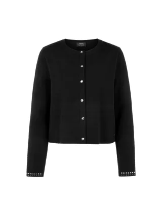 Marc Cain Collections - Cardigan mit Nieten Knitted in Germany black new - Gr. - 40