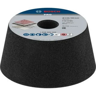 Bosch PRO Schleiftopf, konisch-Stein/Beton 90 mm, 110 mm, 55 mm - 1608600240