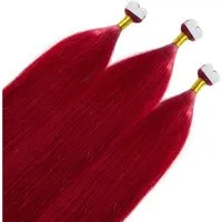 hair2heart Echthaar-Extension Premium Mini Tape Extensions #0/44 Rot-Intensiv 40cm