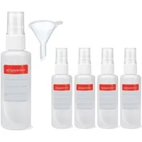 OCTOPUS Zerstäuberflasche 5x 50ml Sprühflaschen, Pumpsprüher G18 inkl. Trichter + Etiketten