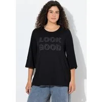 Ulla Popken T-Shirt Shirt Look Good A-Linie Rundhals 3/4-Glockenärmel