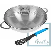GRÄWE Wok GRÄWE Wok, Ø 32 cm, mit Glasdeckel, Ablagegitter und Woklöffel