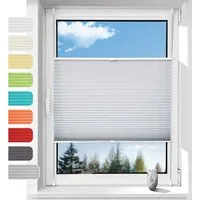 OUBO Plissee mit Klemmträger Sonnenschutz und Sichtschutz lichtdurchlässig Rollo, Lichtschutz, Klemmfix Faltrollo ohne Bohren Jalousie mit Klemmträger, Klemmfix