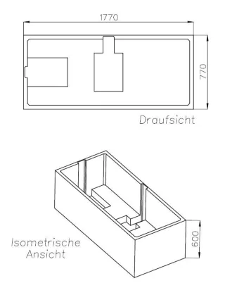 Neuesbad Wannenträger für Hoesch iSensi 180x80 SW 16406